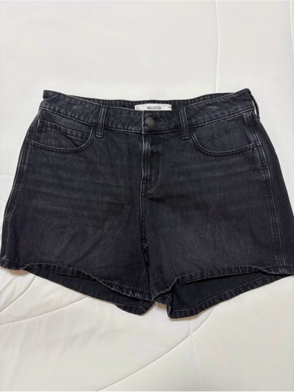 Hollister Black Washed Denim Shorts